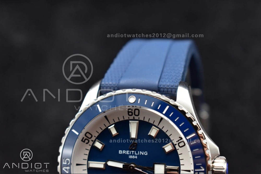 SuperOcean Automatic 42 SS BLSF 1:1 Best Edition Blue Dial on Blue Rubber Strap A FashionForward 201