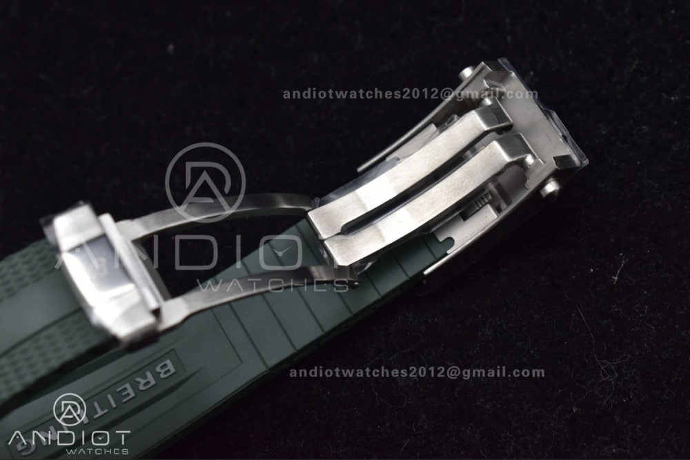 FashionForward SuperOcean Automatic 42 SS BLSF 1:1 Best Edition Orange Dial on Green Rubber Strap A 1164