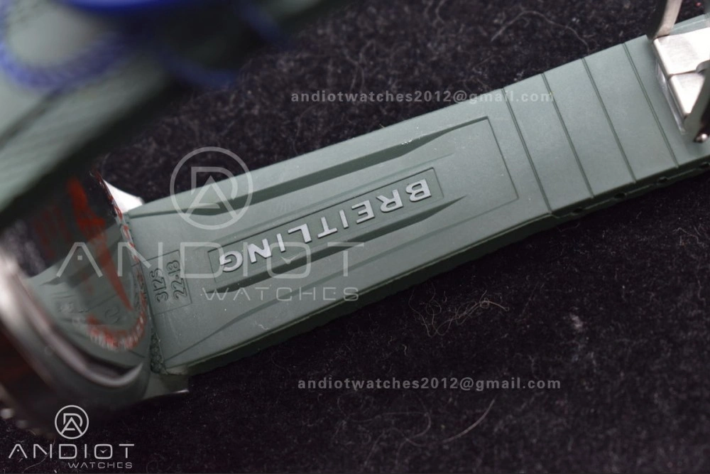 FashionForward SuperOcean Automatic 42 SS BLSF 1:1 Best Edition Orange Dial on Green Rubber Strap A 1164