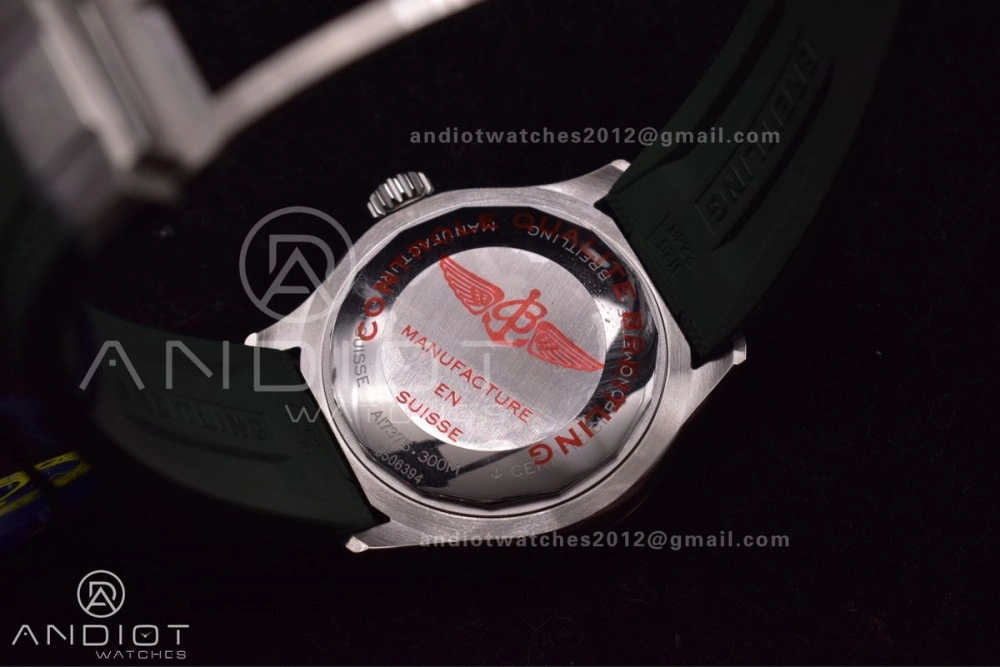 FashionForward SuperOcean Automatic 42 SS BLSF 1:1 Best Edition Orange Dial on Green Rubber Strap A 1164