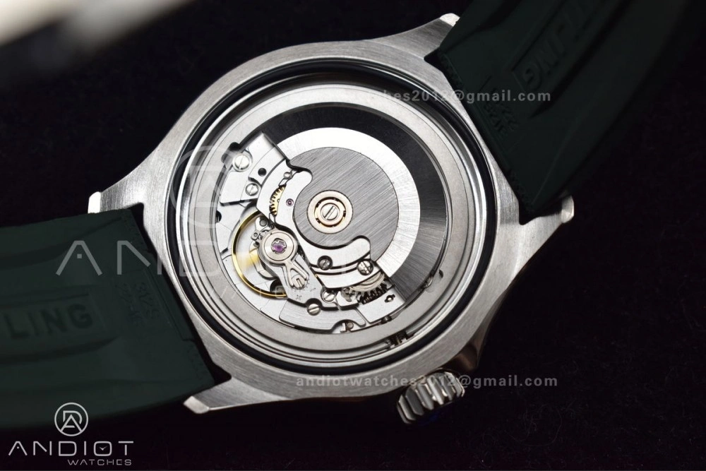 FashionForward SuperOcean Automatic 42 SS BLSF 1:1 Best Edition Orange Dial on Green Rubber Strap A 1164