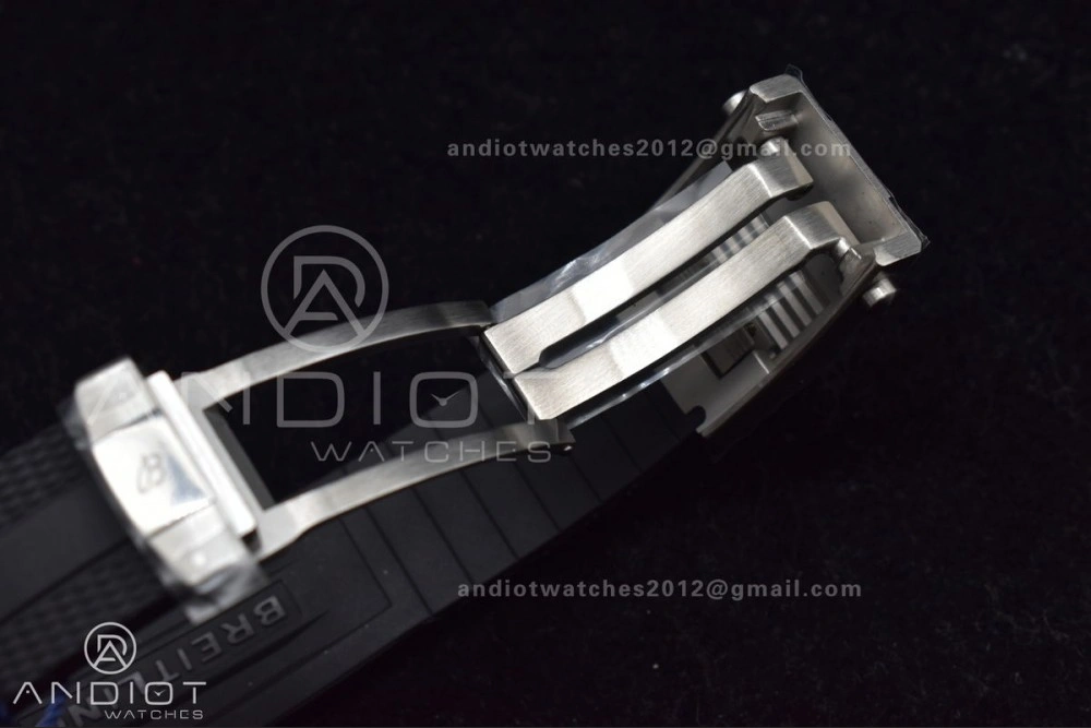 SuperOcean Automatic 42 SS RG BLSF 1:1 Best Edition Black Dial on Black Rubber Strap A Comfortable 1165