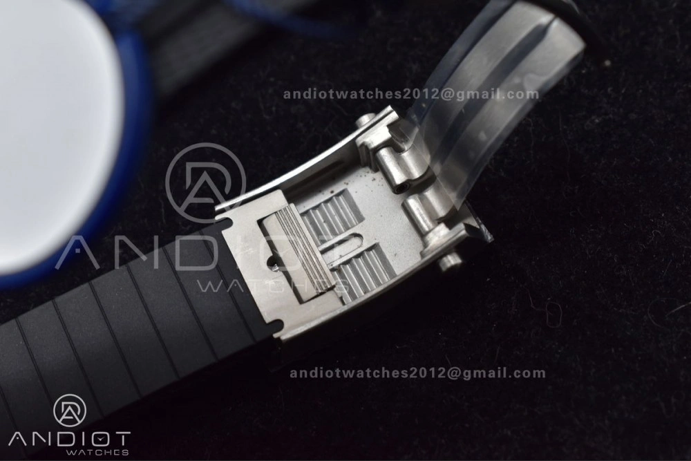 SuperOcean Automatic 42 SS RG BLSF 1:1 Best Edition Black Dial on Black Rubber Strap A Comfortable 1165