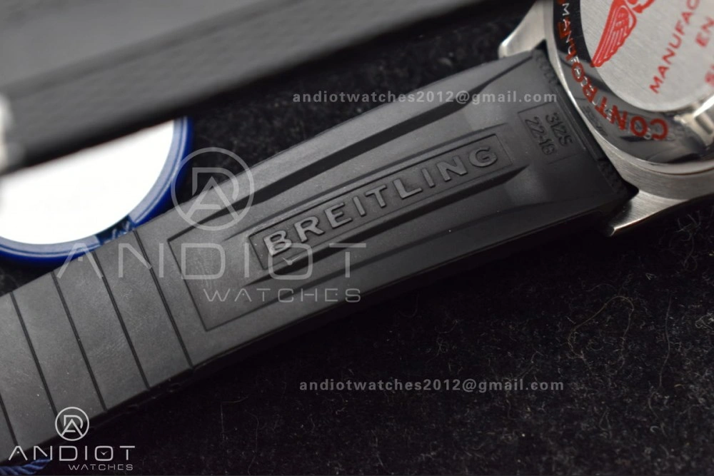 SuperOcean Automatic 42 SS RG BLSF 1:1 Best Edition Black Dial on Black Rubber Strap A Comfortable 1165