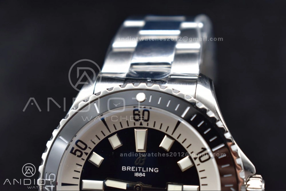 Sophisticated SuperOcean Automatic 44 TF 1:1 Best Edition Black White Dial on SS Bracelet A 177