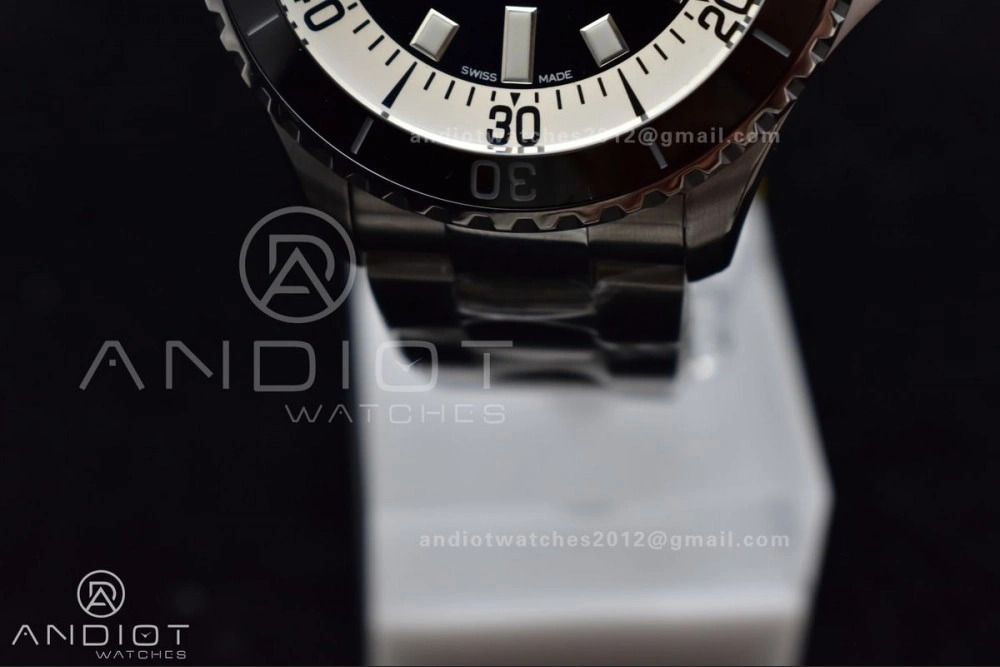 Sophisticated SuperOcean Automatic 44 TF 1:1 Best Edition Black White Dial on SS Bracelet A 177
