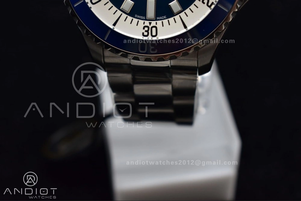 SuperOcean Automatic 44 TF 1:1 Best Edition Blue Ceramic Bezel Blue White Dial on SS Bracelet A Thermal 482