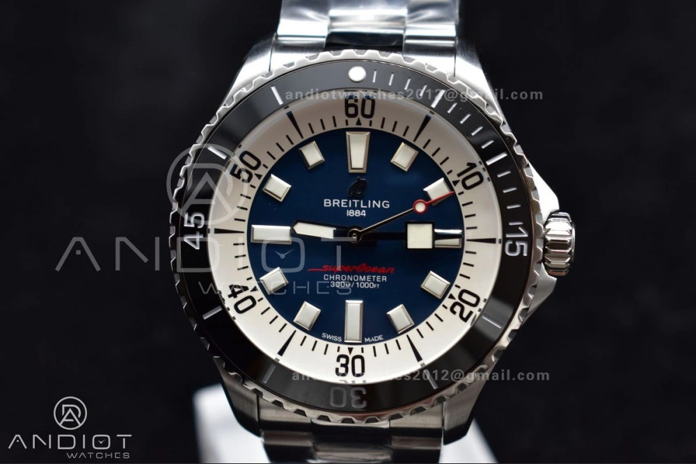 MultiPurpose SuperOcean Automatic 44 TF 1:1 Best Edition Blue White Dial on SS Bracelet A 176