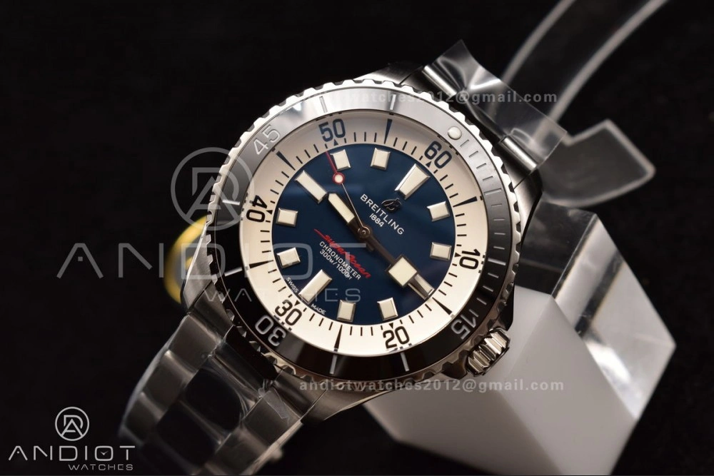 MultiPurpose SuperOcean Automatic 44 TF 1:1 Best Edition Blue White Dial on SS Bracelet A 176