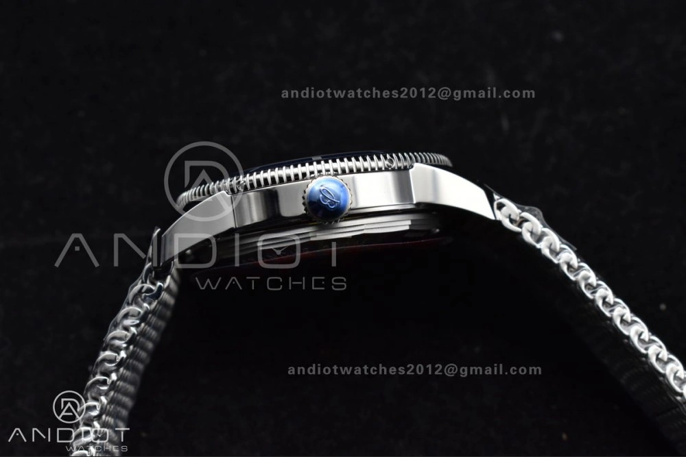 SuperOcean Heritage II BLSF 42mm SS White Dial Blue Ceramic Bezel on SS Mesh Bracelet A MultiPurpose 207