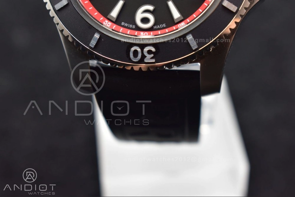 QuickDry Superocean Automatic 44 BLSF 1:1 Best Edition Black Dial And Bezel With Orange Rehaut On Black Rubber Strap A 1166