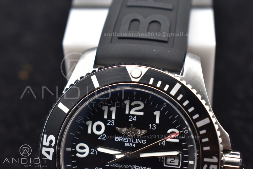 Superocean Automatic 44 TF 1:1 Best Edition Black Dial Black Bezel On Black Rubber Strap A GoodFit 1167