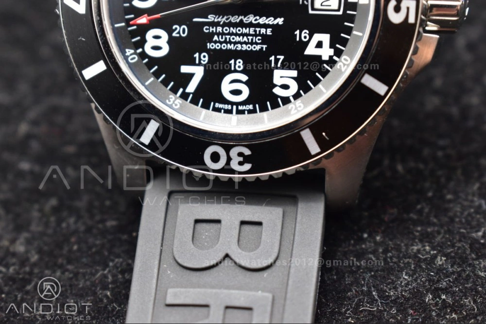Superocean Automatic 44 TF 1:1 Best Edition Black Dial Black Bezel On Black Rubber Strap A GoodFit 1167