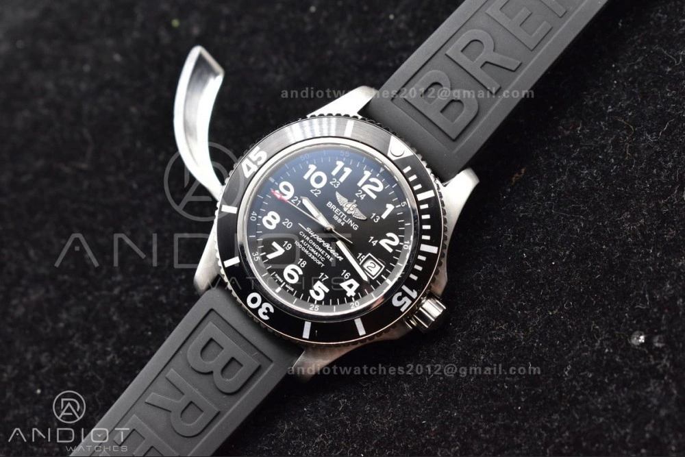 Superocean Automatic 44 TF 1:1 Best Edition Black Dial Black Bezel On Black Rubber Strap A GoodFit 1167