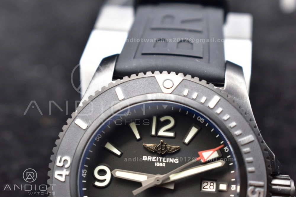 Superocean Automatic 44 TF 1:1 Best Edition Black Dial Black Bezel On Black Rubber Strap A SunProtective 1171