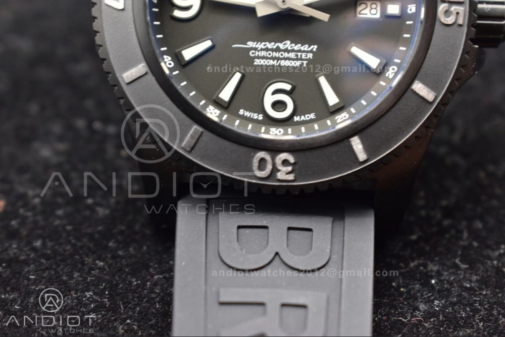 Superocean Automatic 44 TF 1:1 Best Edition Black Dial Black Bezel On Black Rubber Strap A SunProtective 1171