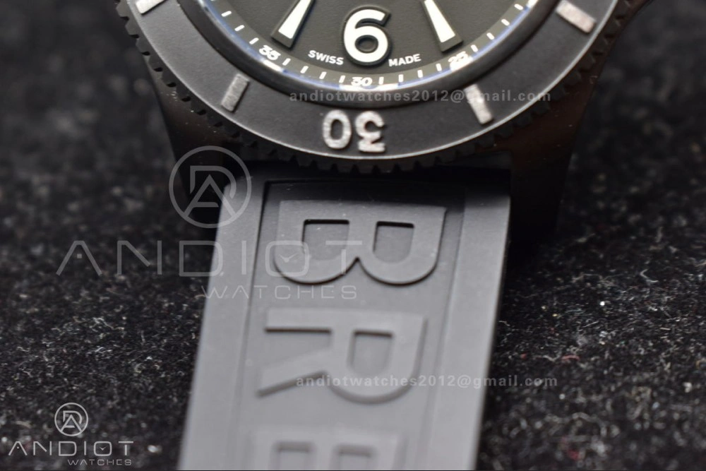 Superocean Automatic 44 TF 1:1 Best Edition Black Dial Black Bezel On Black Rubber Strap A SunProtective 1171
