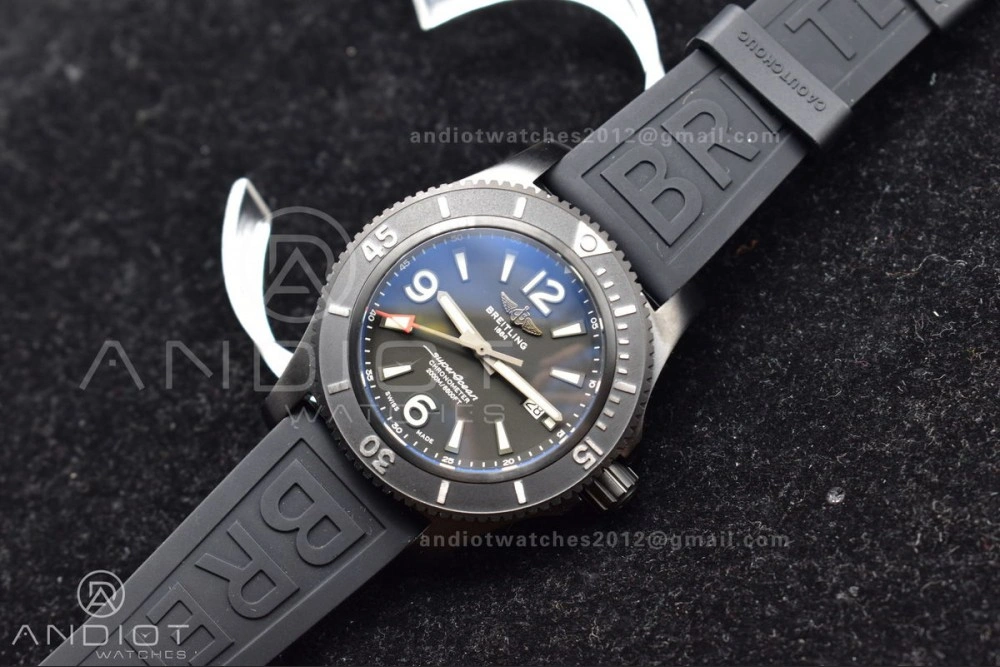 Superocean Automatic 44 TF 1:1 Best Edition Black Dial Black Bezel On Black Rubber Strap A SunProtective 1171