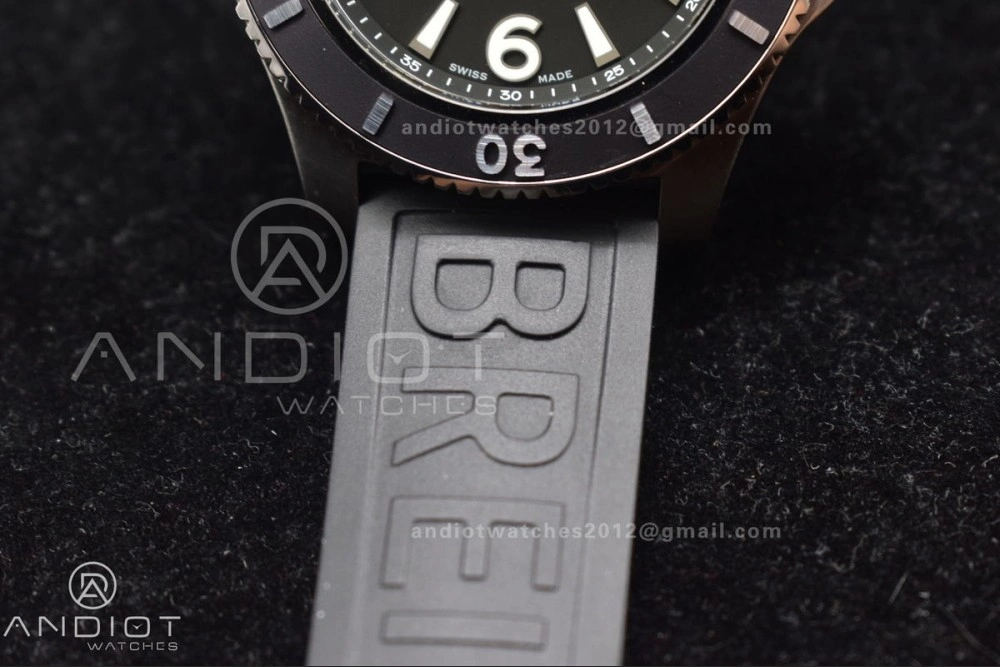 Practical Superocean Automatic 44 TF 1:1 Best Edition Black Dial Black Bezel On Black Rubber Strap A 180