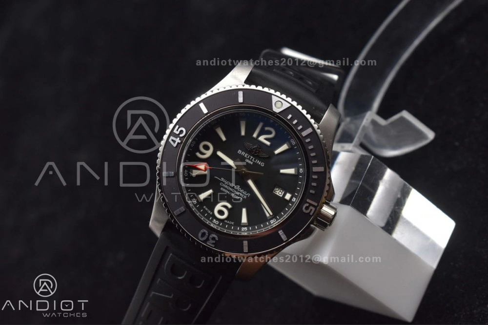 Practical Superocean Automatic 44 TF 1:1 Best Edition Black Dial Black Bezel On Black Rubber Strap A 180