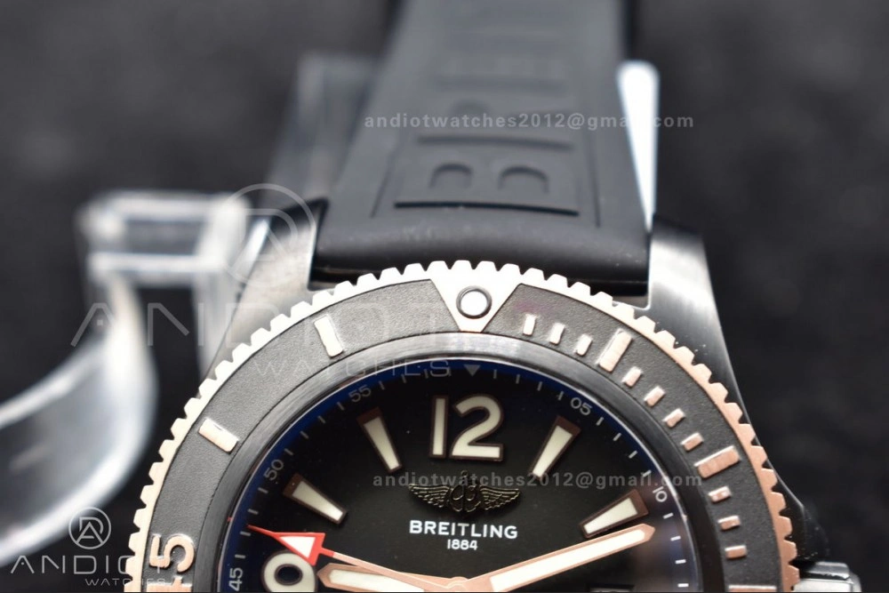 Comfortable Superocean Automatic 44 TF 1:1 Best Edition Black Dial Black Bezel on Black Rubber Strap A 200