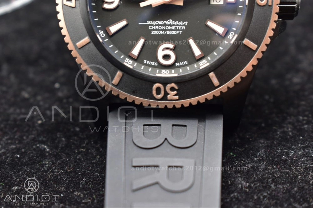 Comfortable Superocean Automatic 44 TF 1:1 Best Edition Black Dial Black Bezel on Black Rubber Strap A 200