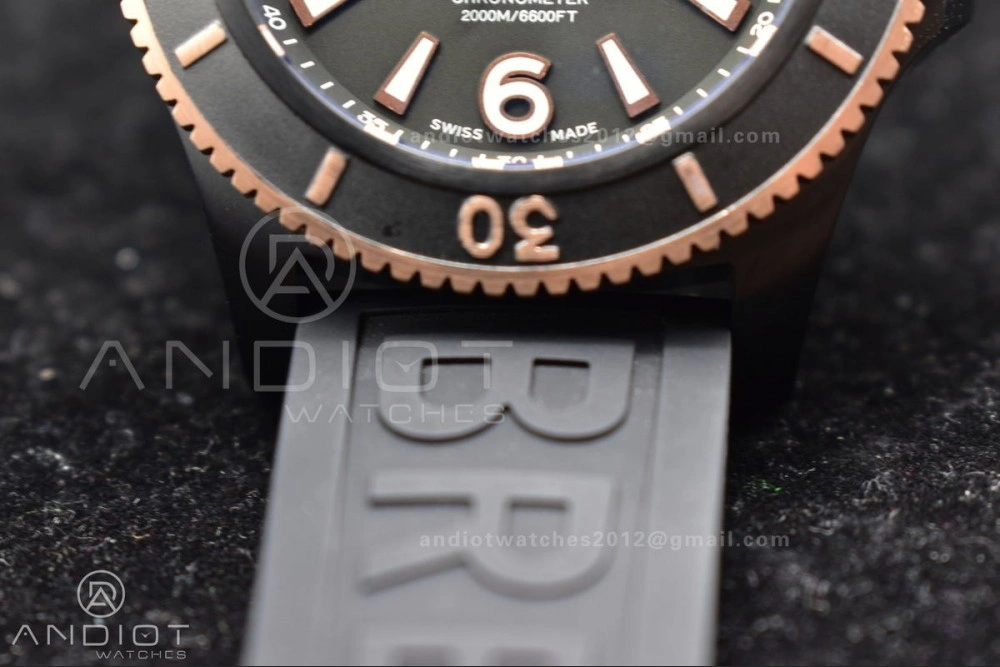 Comfortable Superocean Automatic 44 TF 1:1 Best Edition Black Dial Black Bezel on Black Rubber Strap A 200