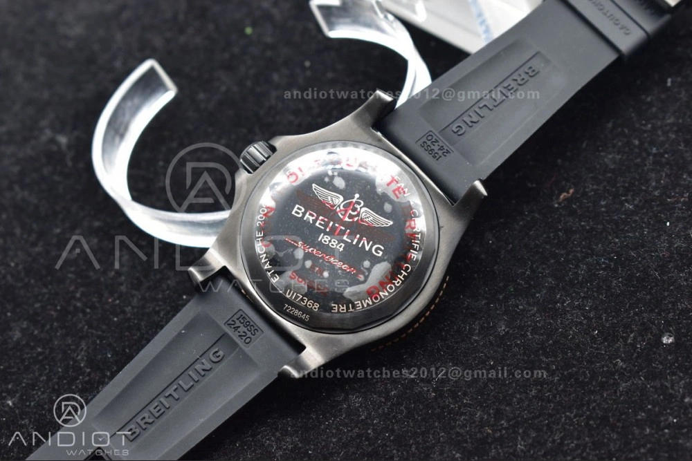 Comfortable Superocean Automatic 44 TF 1:1 Best Edition Black Dial Black Bezel on Black Rubber Strap A 200