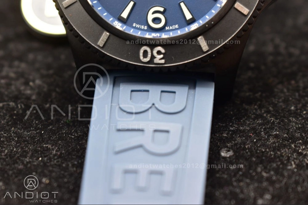 Superocean Automatic 44 TF 1:1 Best Edition Blue Dial Black Bezel On Black Rubber Strap A OdorResistant 205