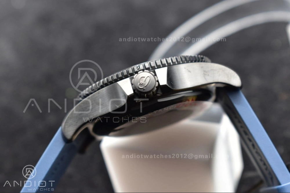 Superocean Automatic 44 TF 1:1 Best Edition Blue Dial Black Bezel On Black Rubber Strap A OdorResistant 205