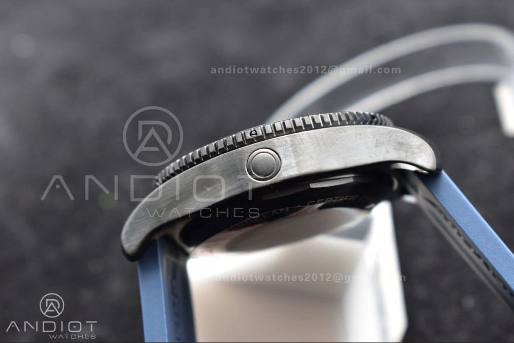 Superocean Automatic 44 TF 1:1 Best Edition Blue Dial Black Bezel On Black Rubber Strap A OdorResistant 205