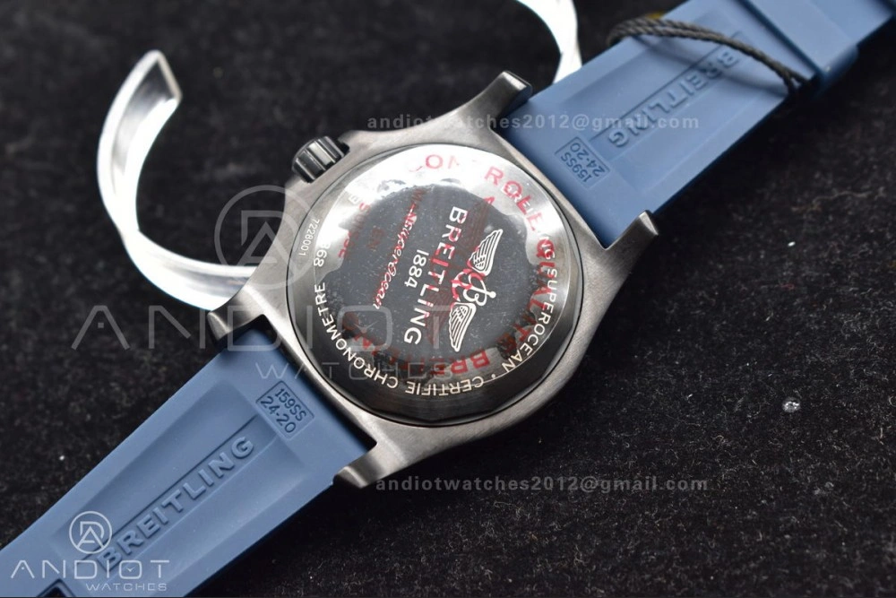 Superocean Automatic 44 TF 1:1 Best Edition Blue Dial Black Bezel On Black Rubber Strap A OdorResistant 205
