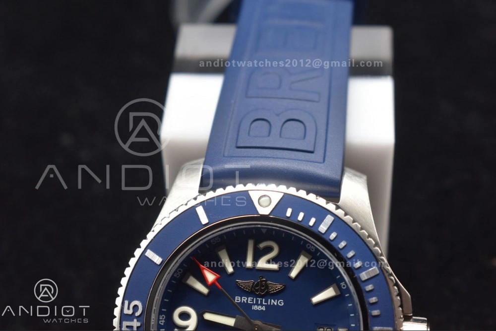 Superocean Automatic 44 TF 1:1 Best Edition Blue Dial Black Bezel On Black Rubber Strap A Affordable 188