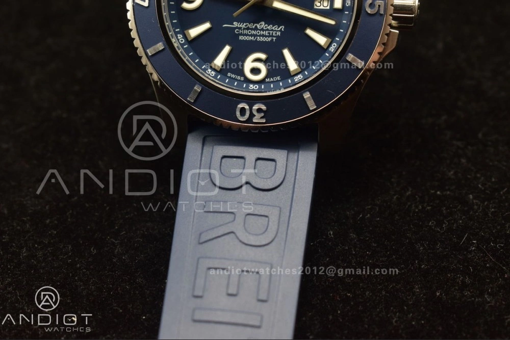 Superocean Automatic 44 TF 1:1 Best Edition Blue Dial Black Bezel On Black Rubber Strap A Affordable 188