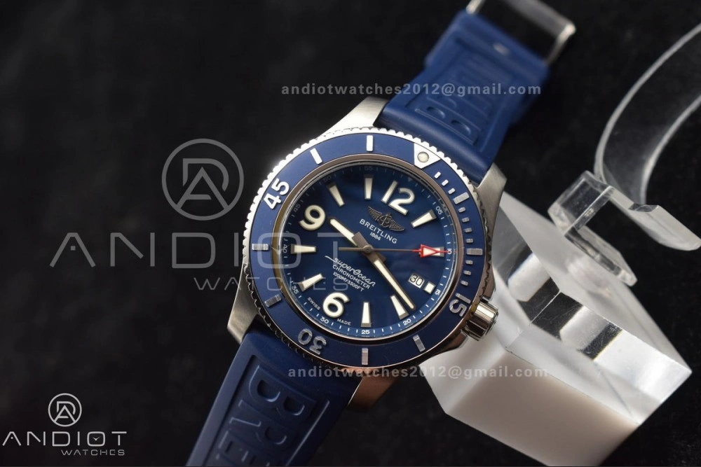 Superocean Automatic 44 TF 1:1 Best Edition Blue Dial Black Bezel On Black Rubber Strap A Affordable 188