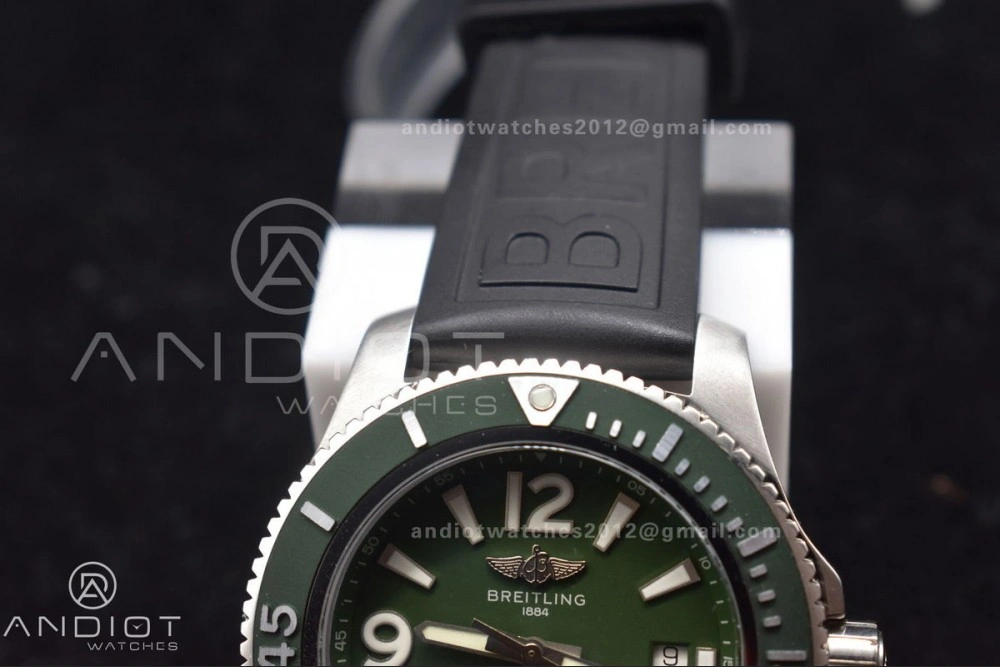 Superocean Automatic 44 TF 1:1 Best Edition Dark Green Dial Black Bezel On Black Rubber Strap A Neat 178