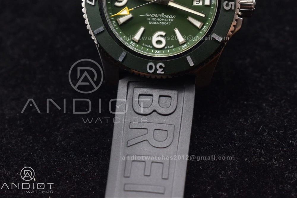 Superocean Automatic 44 TF 1:1 Best Edition Dark Green Dial Black Bezel On Black Rubber Strap A Neat 178