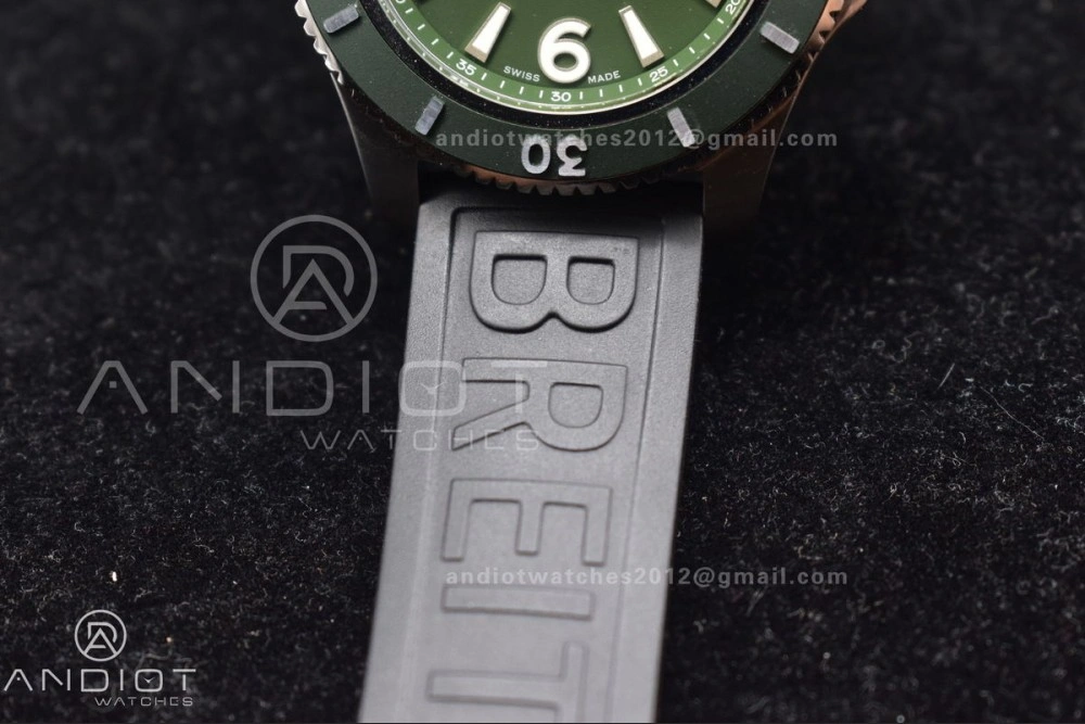 Superocean Automatic 44 TF 1:1 Best Edition Dark Green Dial Black Bezel On Black Rubber Strap A Neat 178