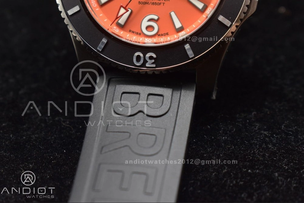 Superocean Automatic 44 TF 1:1 Best Edition Orange Dial Black Bezel On Black Rubber Strap A Packable 478