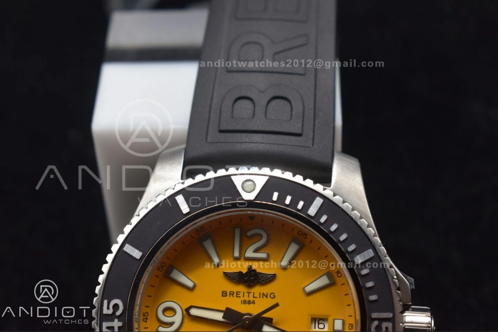 Snug Superocean Automatic 44 TF 1:1 Best Edition Yellow Dial Black Bezel on Black Rubber Strap A 479
