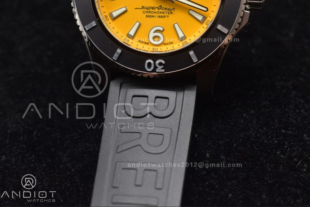 Snug Superocean Automatic 44 TF 1:1 Best Edition Yellow Dial Black Bezel on Black Rubber Strap A 479