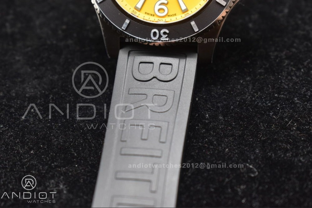 Snug Superocean Automatic 44 TF 1:1 Best Edition Yellow Dial Black Bezel on Black Rubber Strap A 479