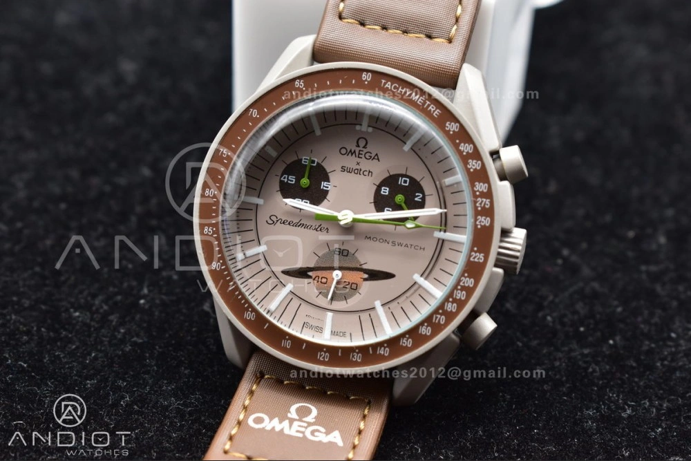 Affordable Swatch X Omega Bioceramic Moonwatch Mission To Saturn On Nylon Strap Quartz 133