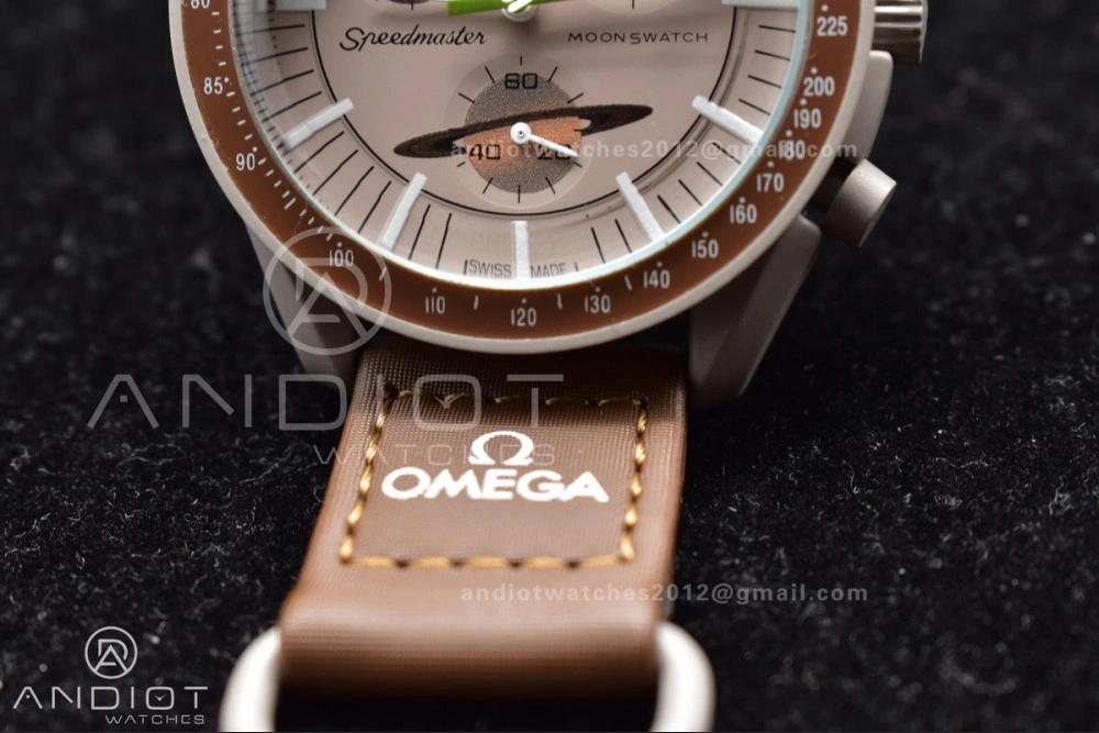 Affordable Swatch X Omega Bioceramic Moonwatch Mission To Saturn On Nylon Strap Quartz 133