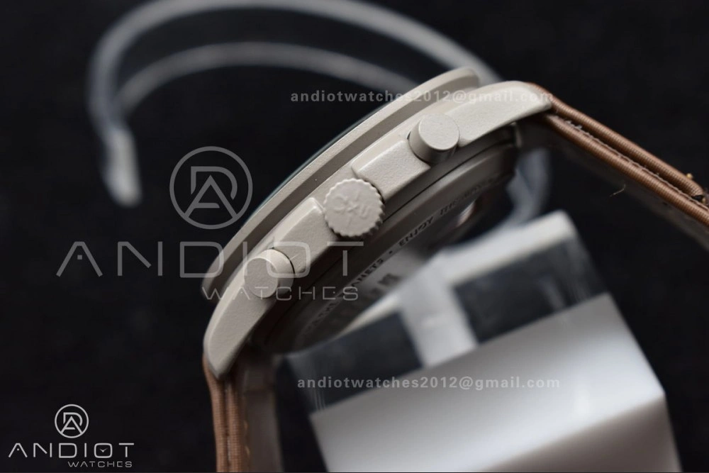 Affordable Swatch X Omega Bioceramic Moonwatch Mission To Saturn On Nylon Strap Quartz 133