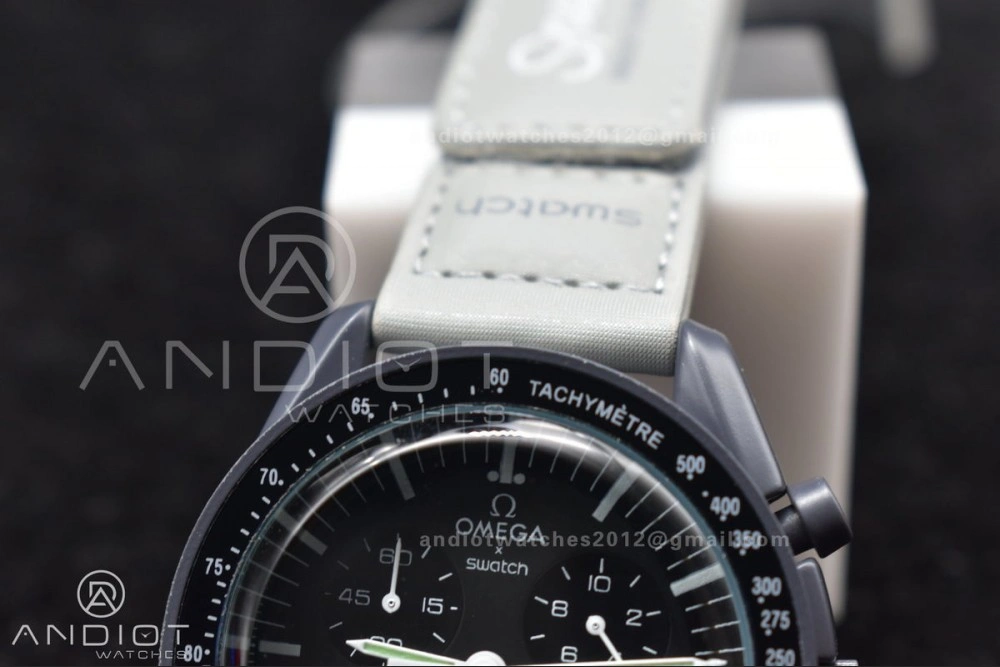 Seasonal Swatch x Omega Bioceramic Moonwatch Mission to Mercury on Nylon Strap Quartz 93