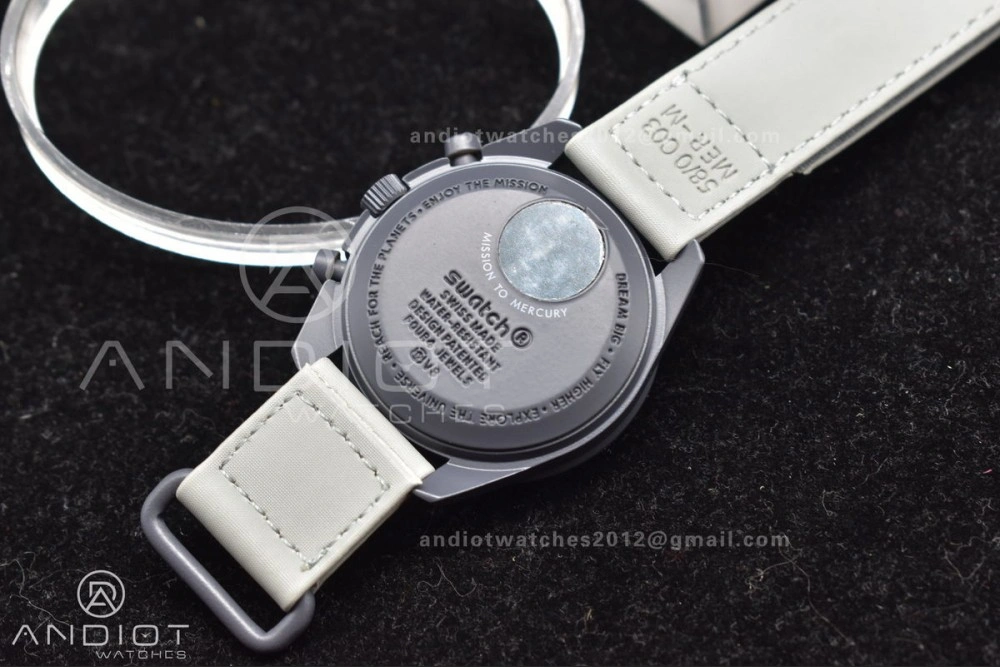 Seasonal Swatch x Omega Bioceramic Moonwatch Mission to Mercury on Nylon Strap Quartz 93