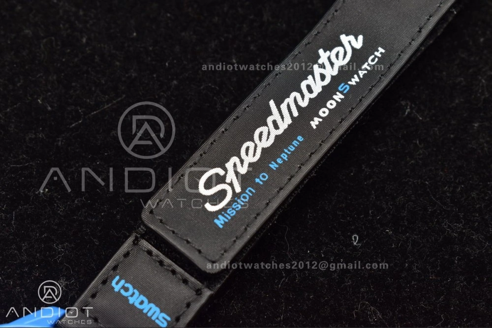 Supportive Swatch x Omega Bioceramic Moonwatch Mission to Neptune on Nylon Strap Quartz 136