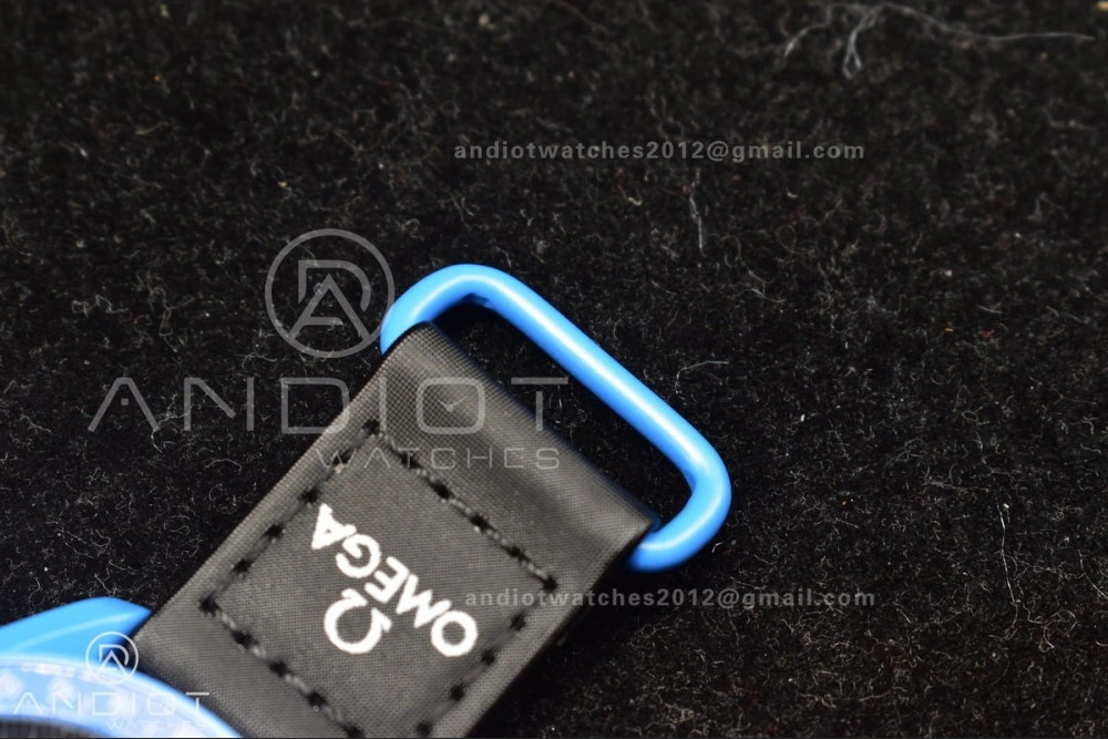 Supportive Swatch x Omega Bioceramic Moonwatch Mission to Neptune on Nylon Strap Quartz 136
