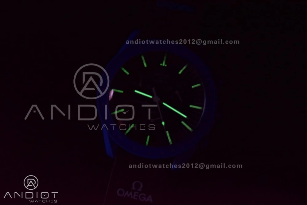 Supportive Swatch x Omega Bioceramic Moonwatch Mission to Neptune on Nylon Strap Quartz 136